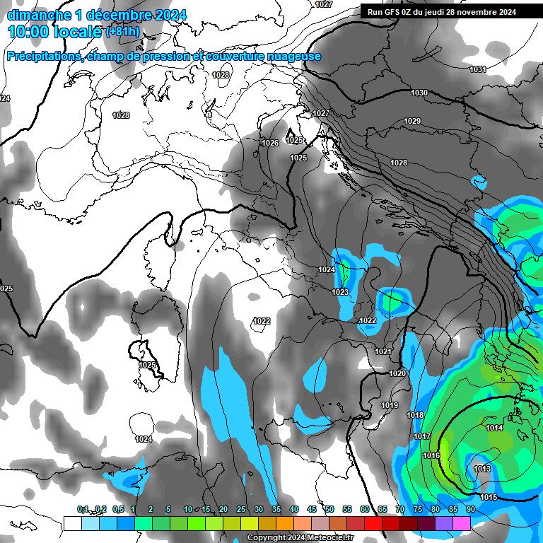 Modele GFS - Carte prvisions 