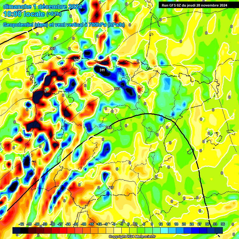 Modele GFS - Carte prvisions 