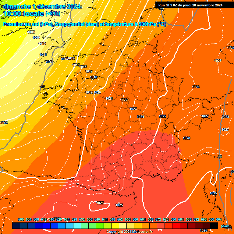 Modele GFS - Carte prvisions 