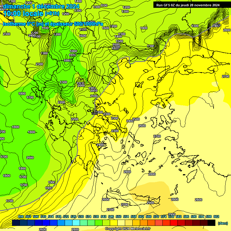 Modele GFS - Carte prvisions 