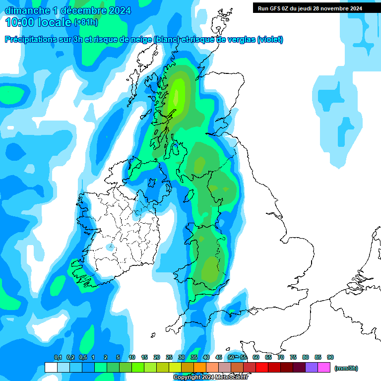 Modele GFS - Carte prvisions 