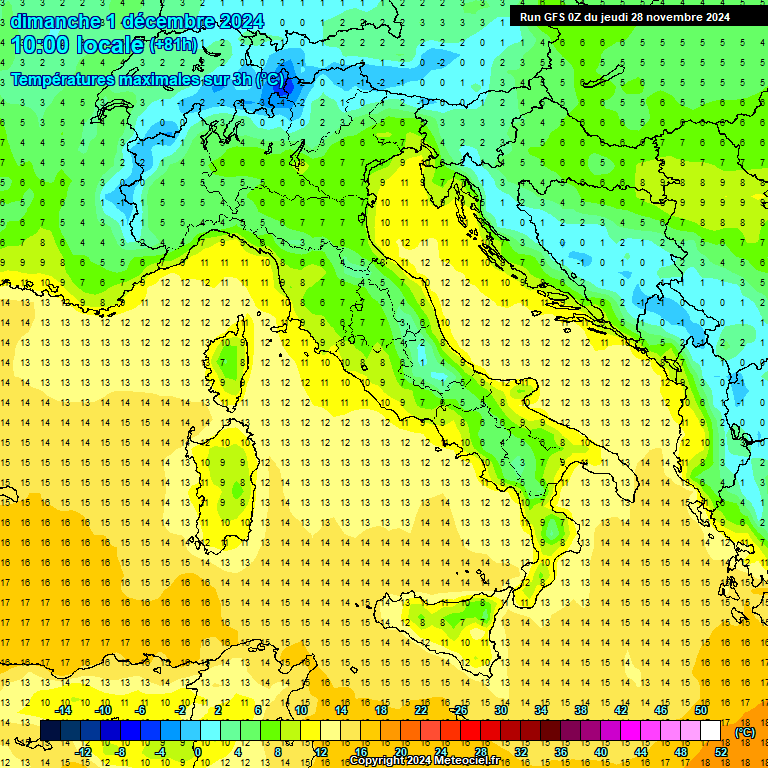 Modele GFS - Carte prvisions 