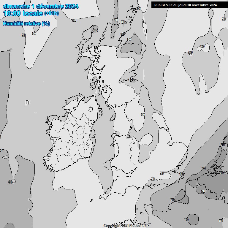 Modele GFS - Carte prvisions 