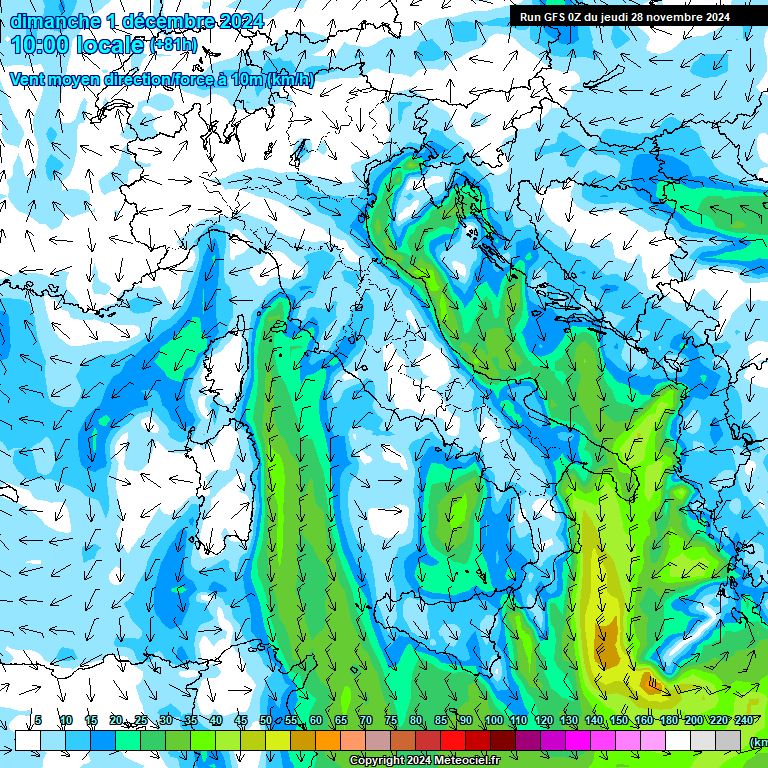 Modele GFS - Carte prvisions 