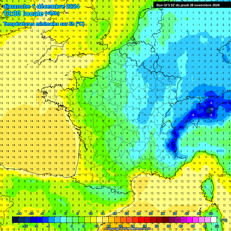 Modele GFS - Carte prvisions 