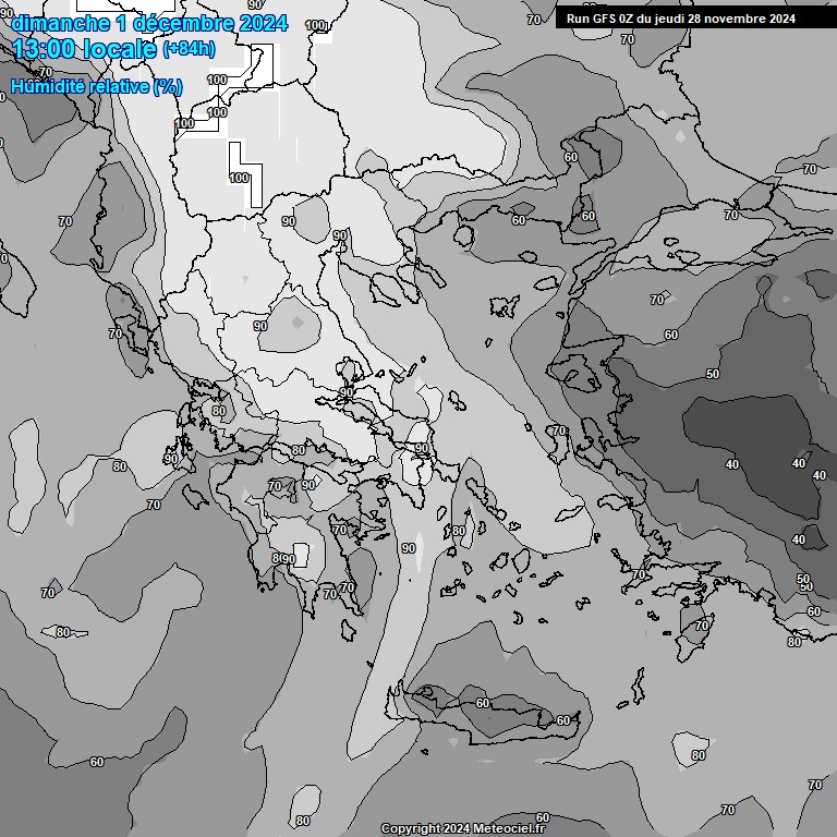 Modele GFS - Carte prvisions 