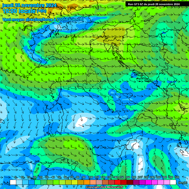 Modele GFS - Carte prvisions 