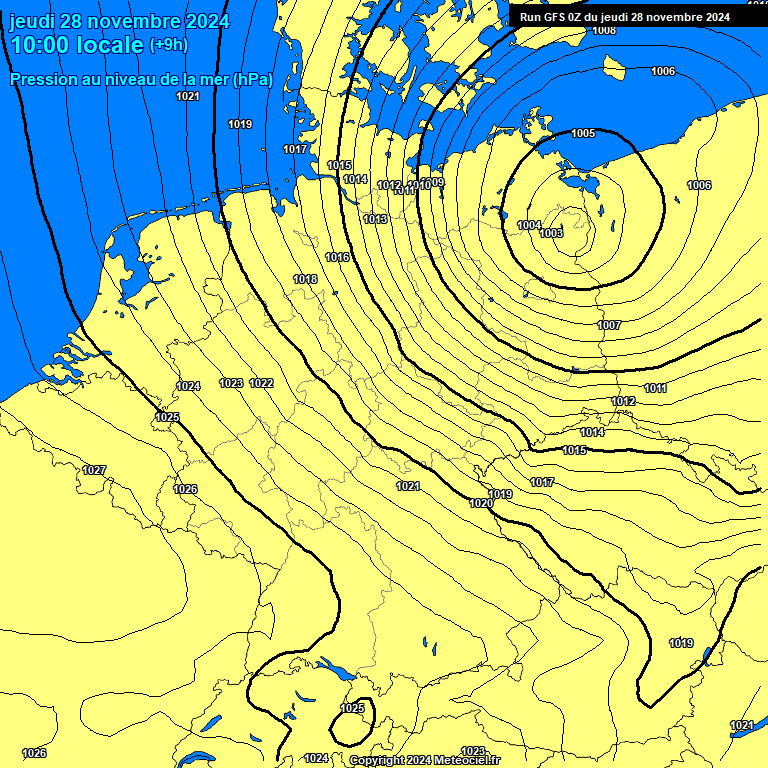 Modele GFS - Carte prvisions 