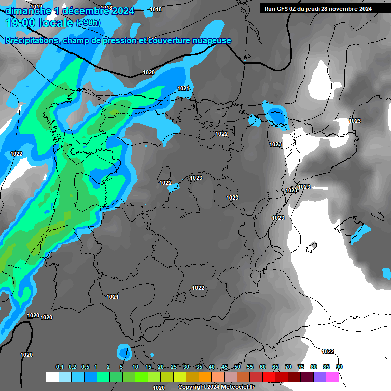 Modele GFS - Carte prvisions 