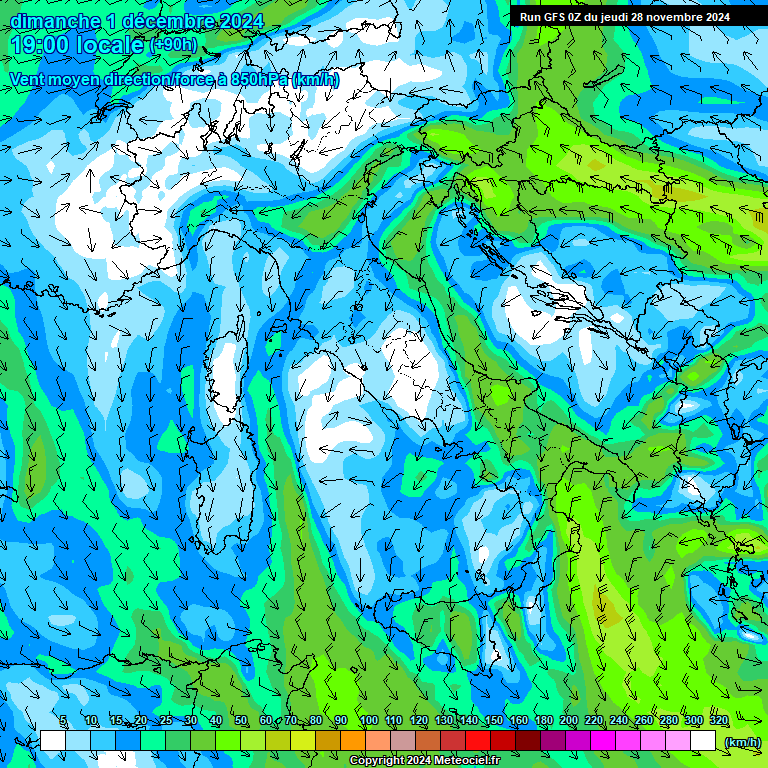 Modele GFS - Carte prvisions 