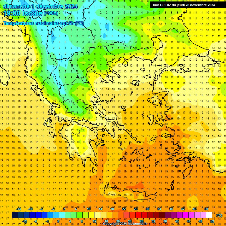 Modele GFS - Carte prvisions 