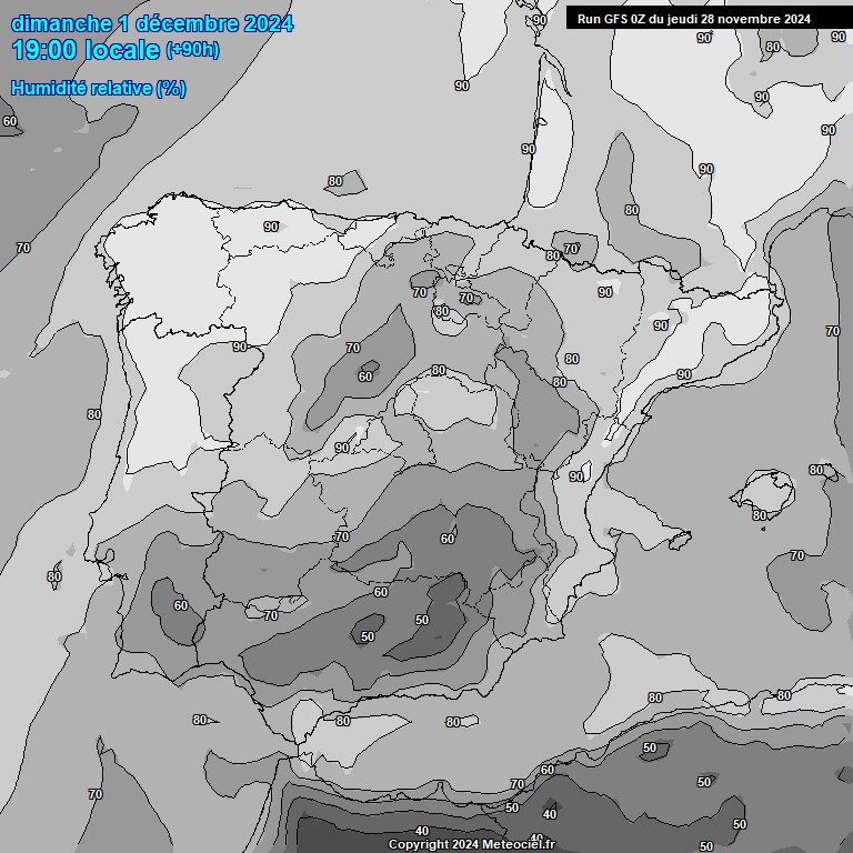 Modele GFS - Carte prvisions 