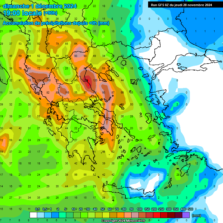 Modele GFS - Carte prvisions 