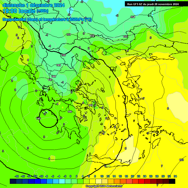 Modele GFS - Carte prvisions 