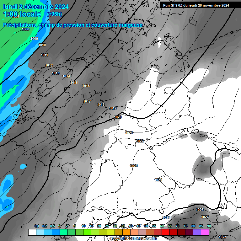 Modele GFS - Carte prvisions 