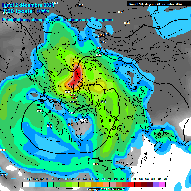 Modele GFS - Carte prvisions 