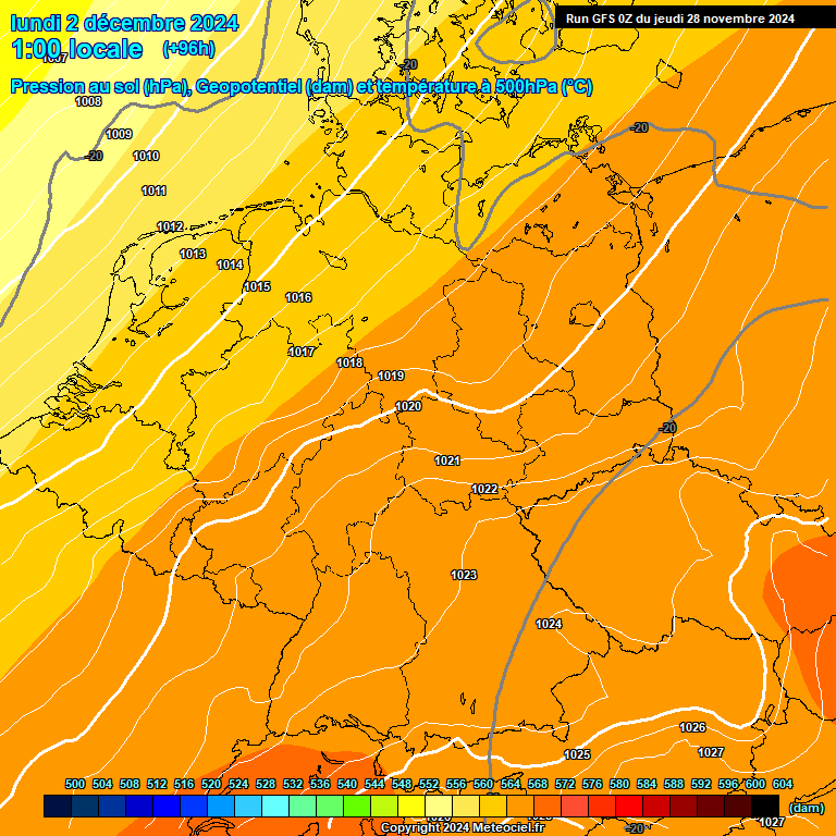 Modele GFS - Carte prvisions 