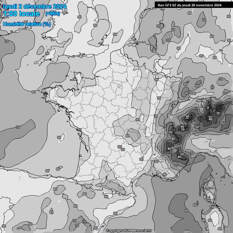 Modele GFS - Carte prvisions 