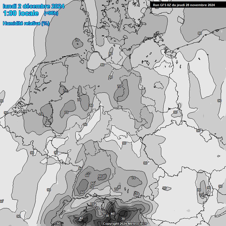 Modele GFS - Carte prvisions 