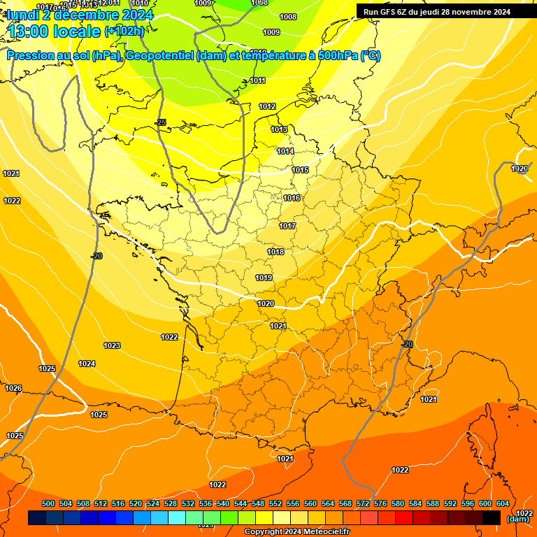 Modele GFS - Carte prvisions 