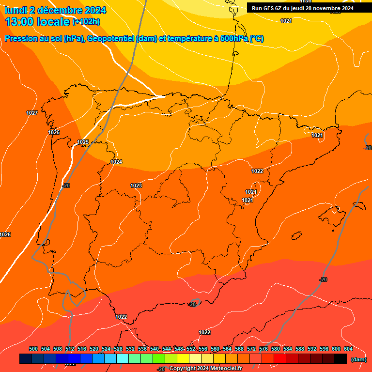 Modele GFS - Carte prvisions 