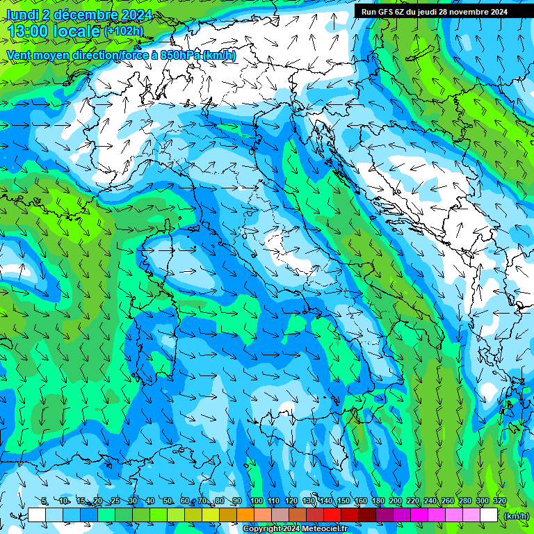 Modele GFS - Carte prvisions 