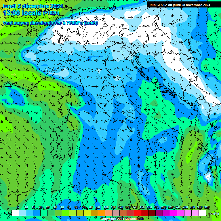 Modele GFS - Carte prvisions 