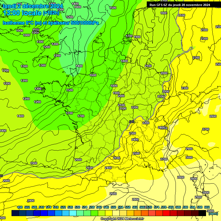 Modele GFS - Carte prvisions 