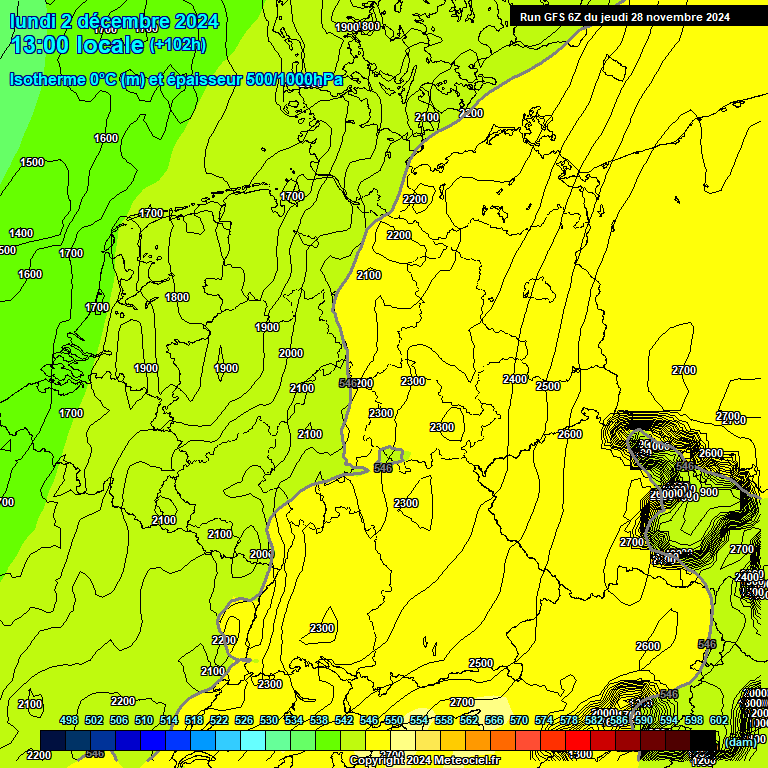 Modele GFS - Carte prvisions 