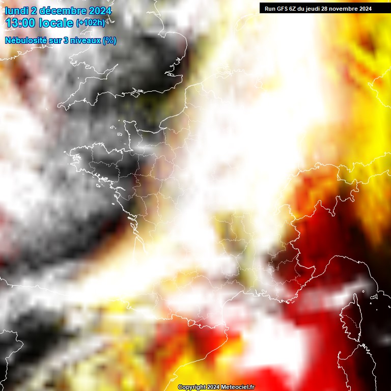 Modele GFS - Carte prvisions 