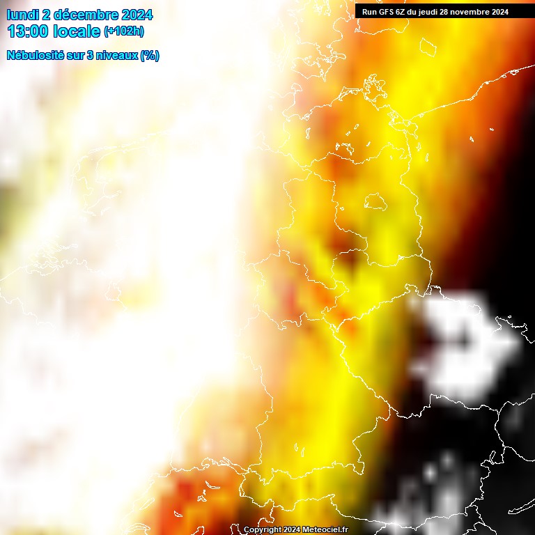 Modele GFS - Carte prvisions 