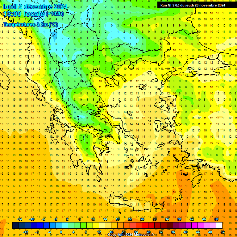 Modele GFS - Carte prvisions 