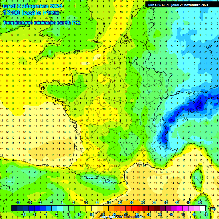 Modele GFS - Carte prvisions 