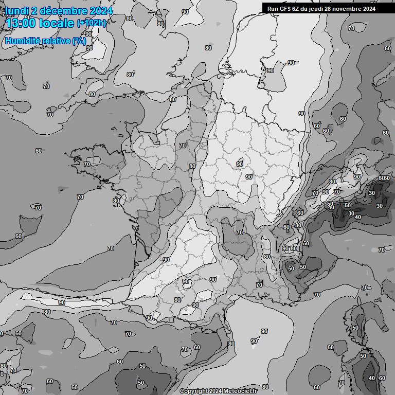 Modele GFS - Carte prvisions 