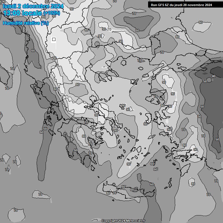 Modele GFS - Carte prvisions 