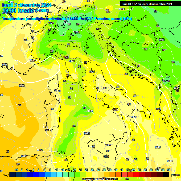 Modele GFS - Carte prvisions 