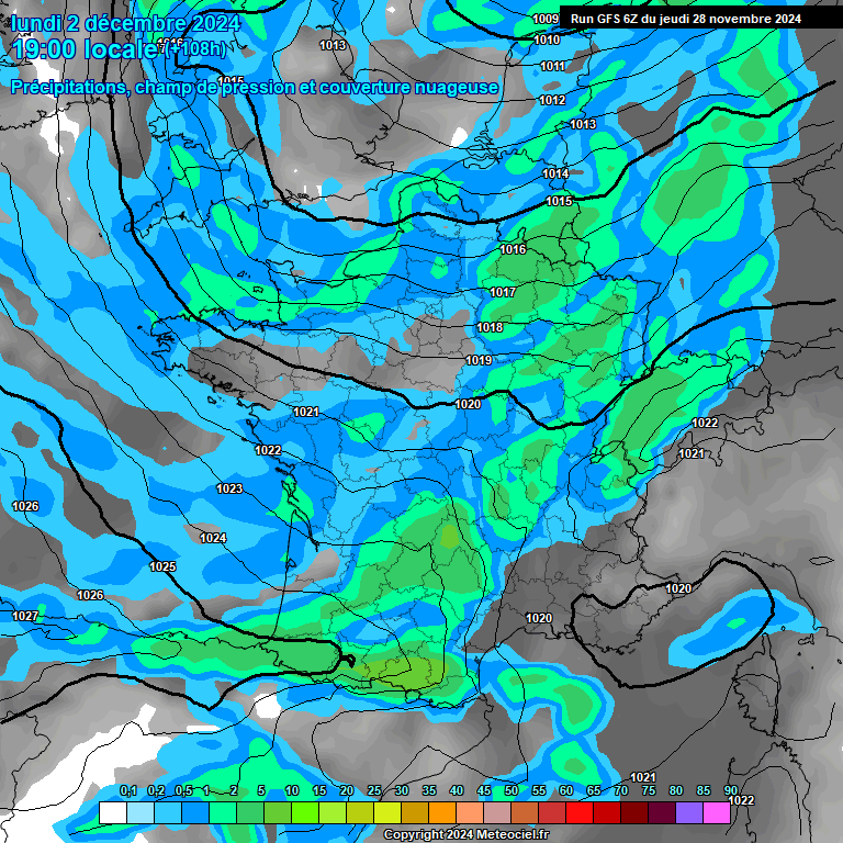 Modele GFS - Carte prvisions 