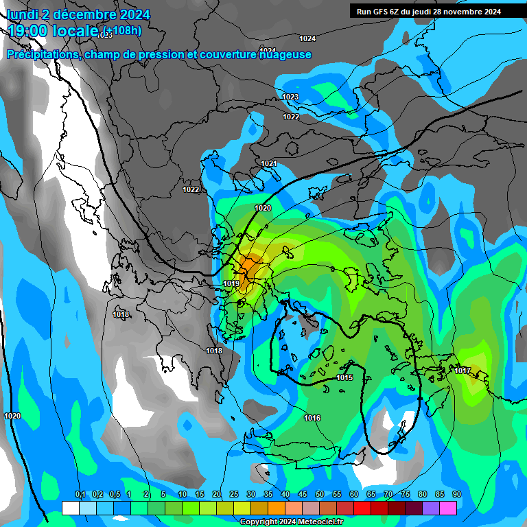 Modele GFS - Carte prvisions 