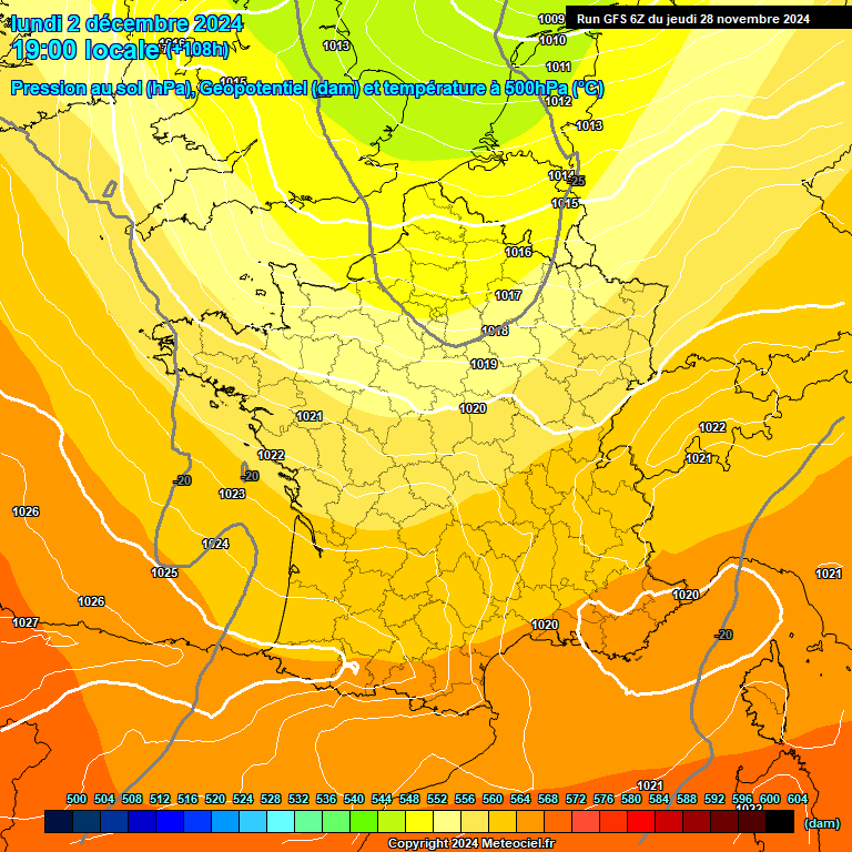 Modele GFS - Carte prvisions 