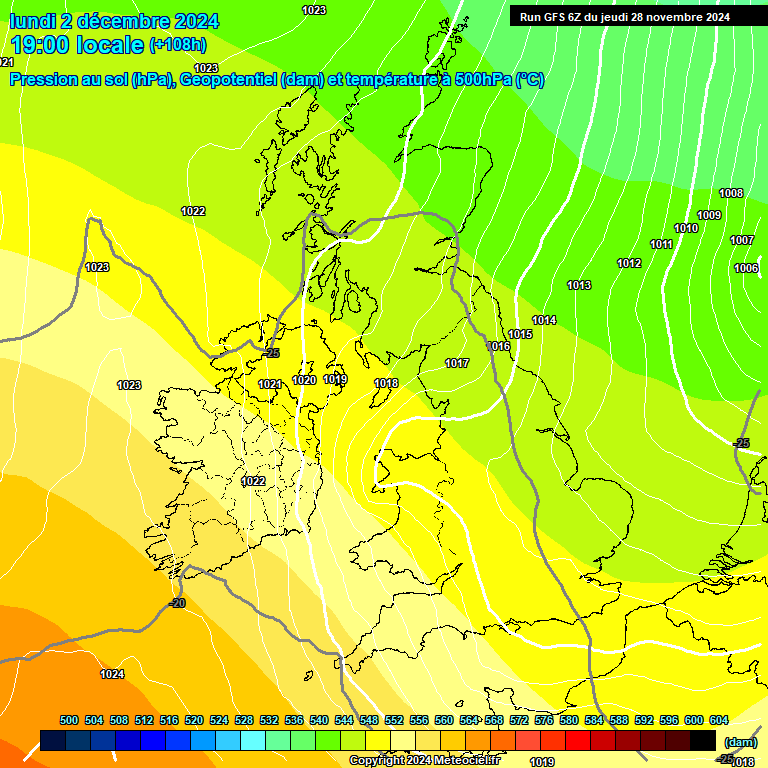 Modele GFS - Carte prvisions 