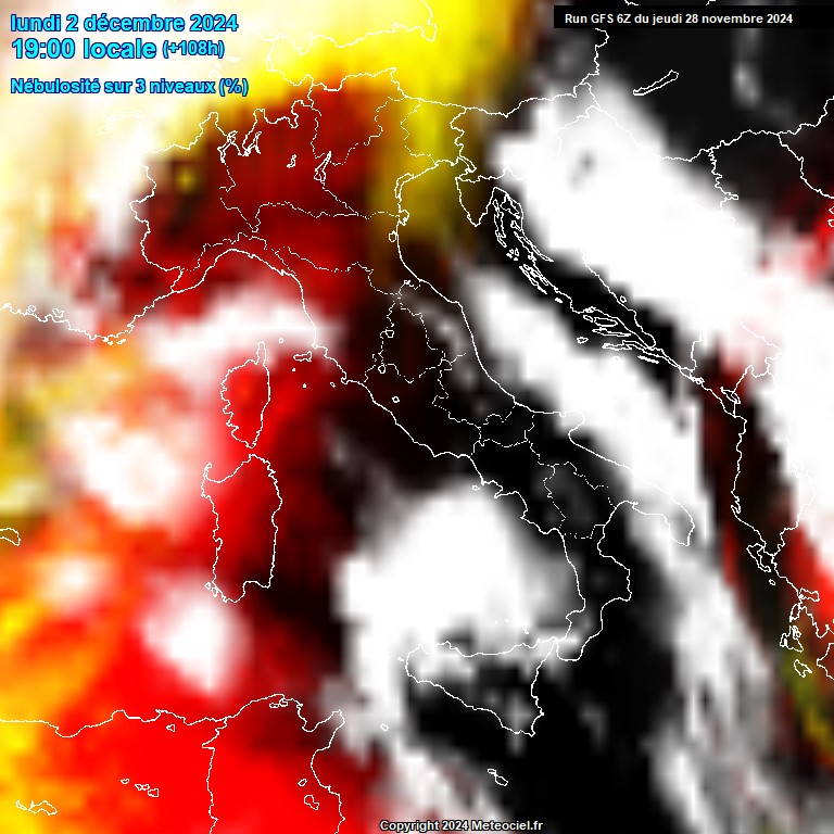 Modele GFS - Carte prvisions 