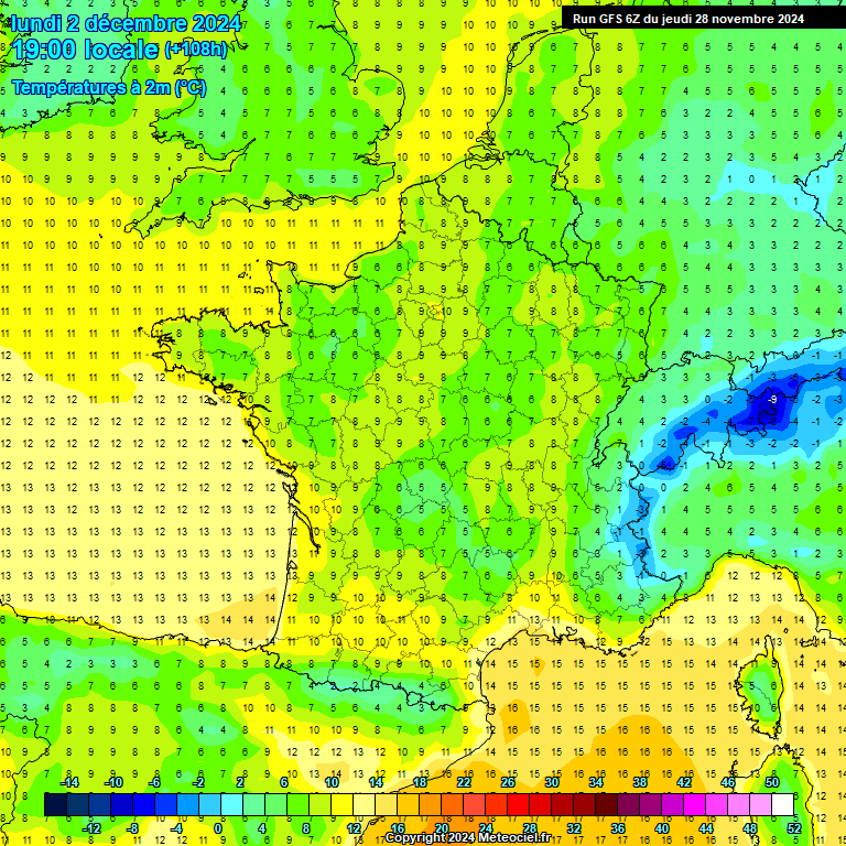 Modele GFS - Carte prvisions 