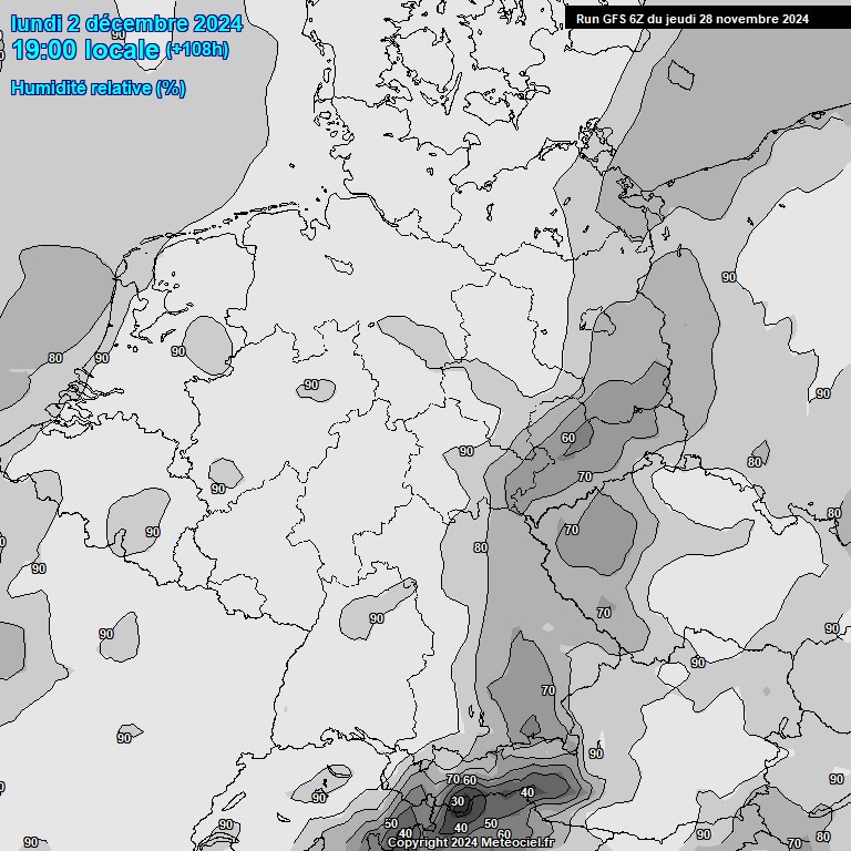 Modele GFS - Carte prvisions 