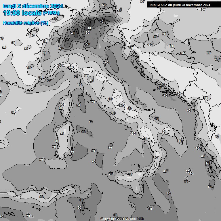 Modele GFS - Carte prvisions 