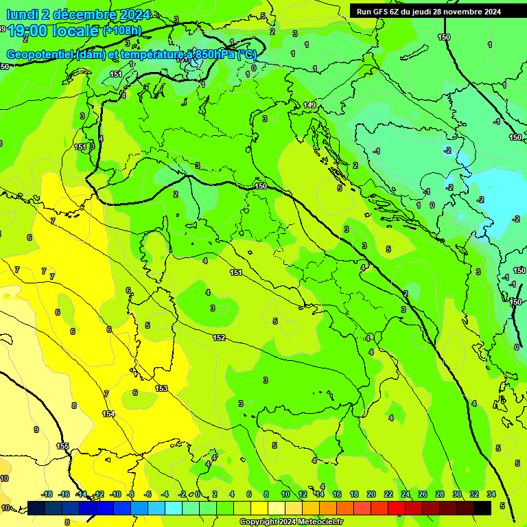 Modele GFS - Carte prvisions 