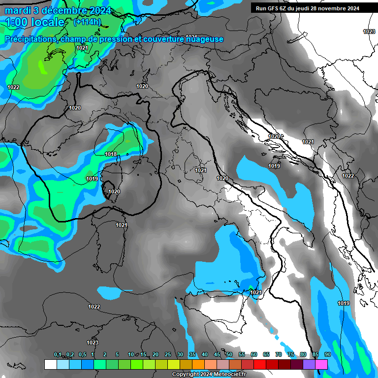 Modele GFS - Carte prvisions 