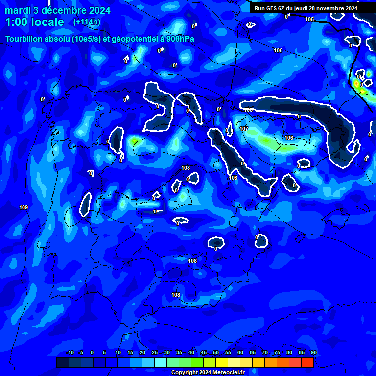 Modele GFS - Carte prvisions 