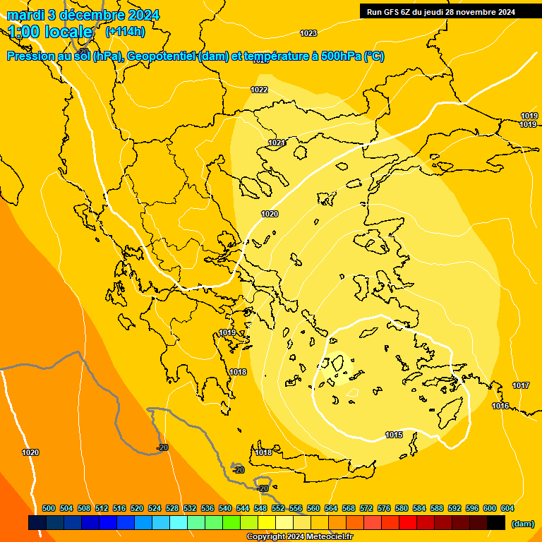 Modele GFS - Carte prvisions 