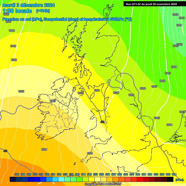 Modele GFS - Carte prvisions 