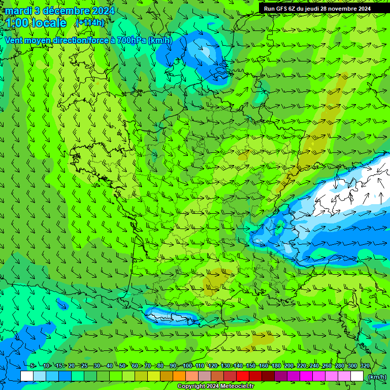 Modele GFS - Carte prvisions 